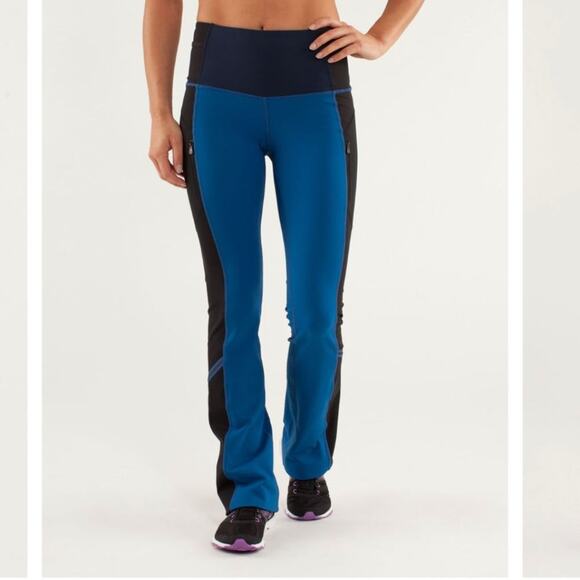 Lululemon Run Ice Queen Pant Limitless Blue Black Size 12 Like New - Picture 12 of 16